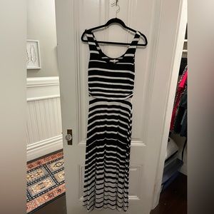 Athleta black and white maxi dress, size M